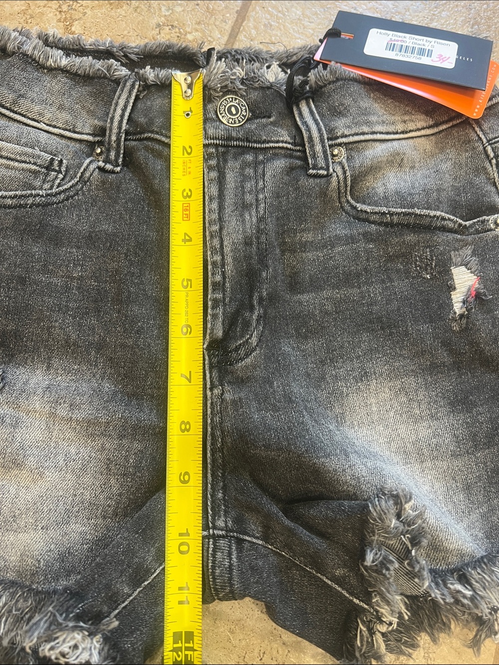 Risen Black Frayed Women’s Shorts - Picture 5 of 6